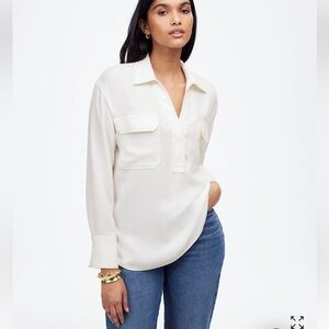 NWT | Madewell | Contrast-Stitch Popover Shirt